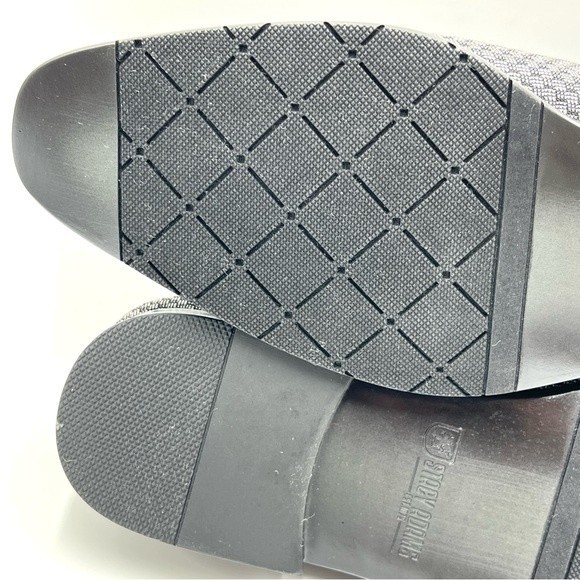 9.5W 9.5 W WIDE Stacy Adams Saville Black‎ Gray Silver Slip On Loafers Shoes main image 7